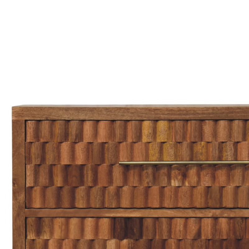 Artisan Furniture Solid Wood Arno Chest - Teak, 3 Drawers, Beige