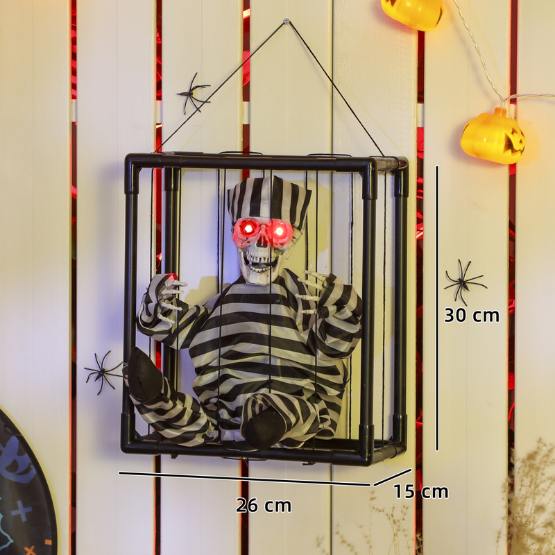 Outsunny Voice Activated Animatronics Hinging Skeleton Halloween Decoration