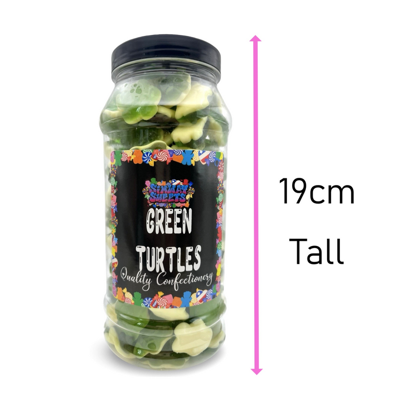 Gummy Green Turtles Retro Sweets Gift Jar - 760g