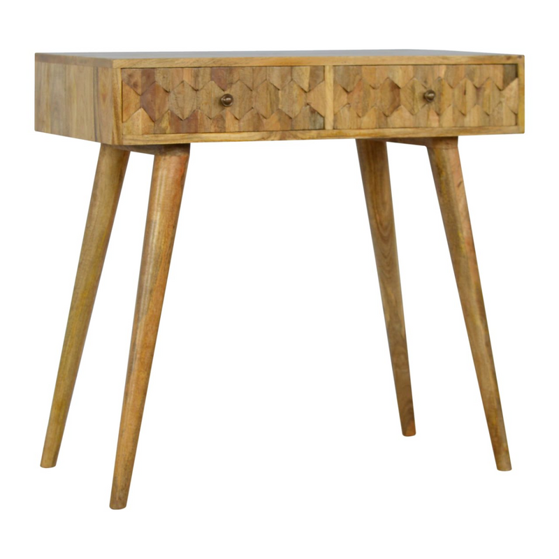 Artisan Furniture Solid Wood Pineapple Carved Console Table