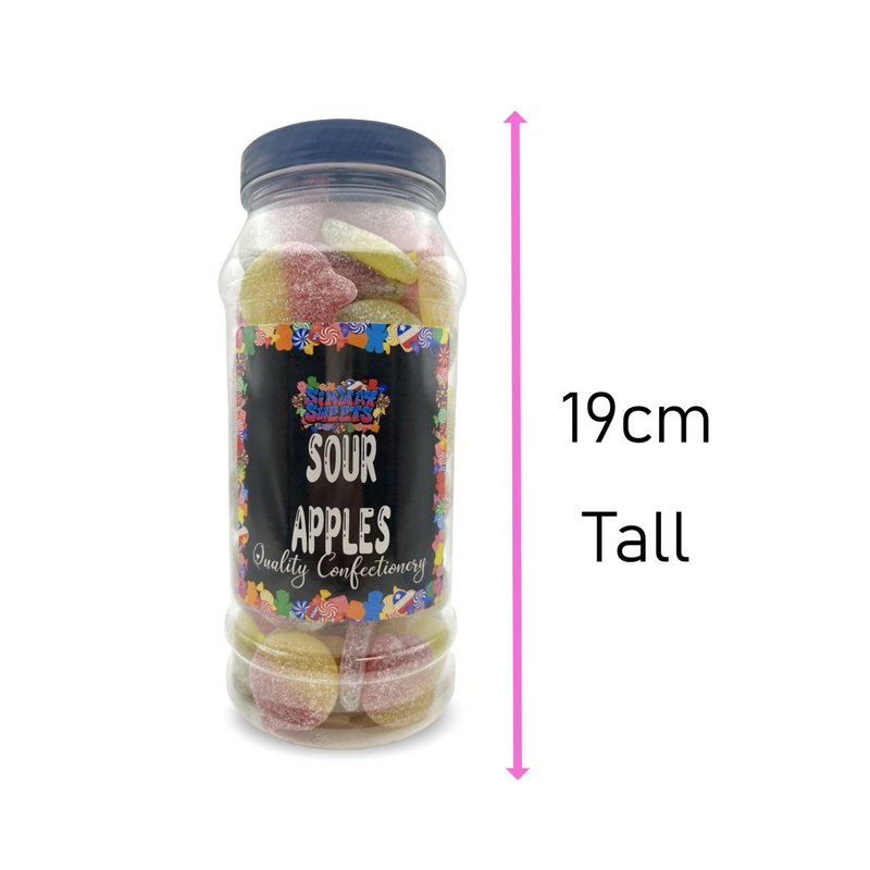 Fizzy Sour Apples Sweets Gummy Jelly Retro Sweets Gift Jar - 760g