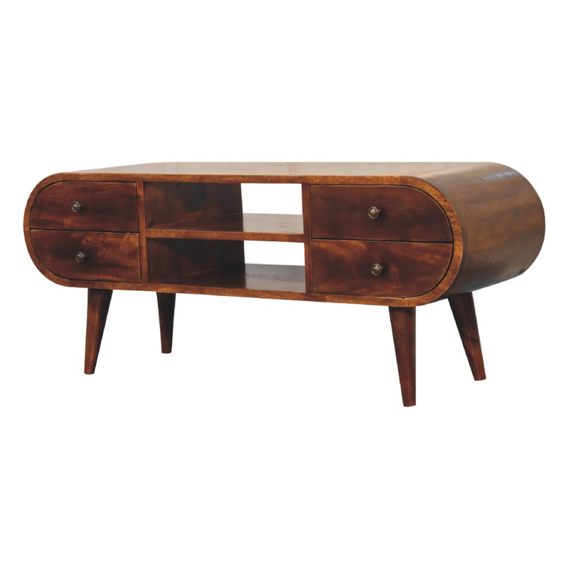 Artisan Furniture Solid Wood Chestnut Circular Media Unit