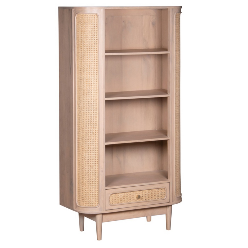 Valencia Cane & Mango Wood Bookcase