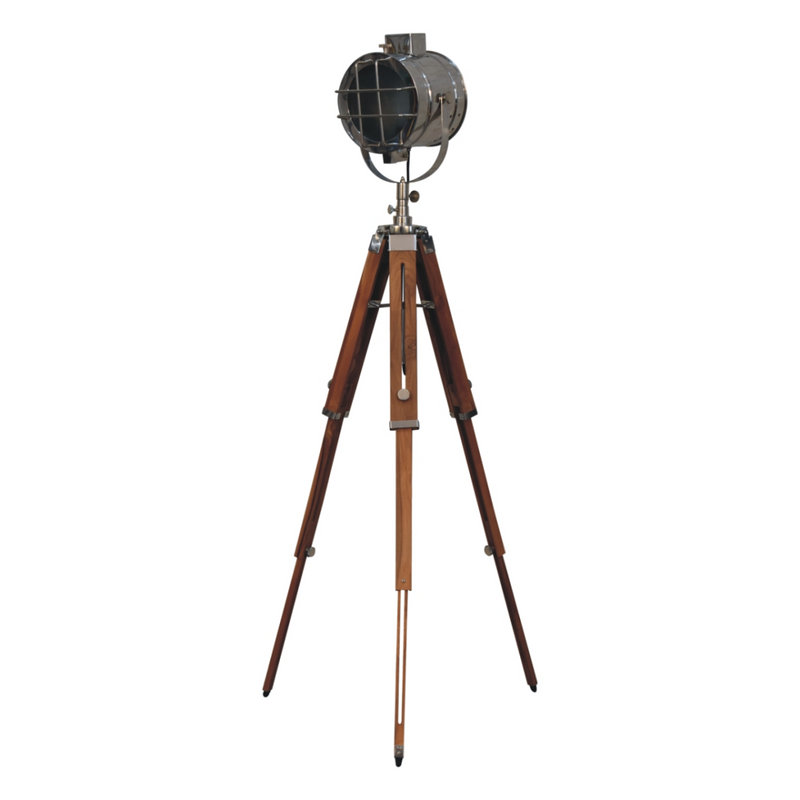 Artisan Furniture Home Decor Accessories - Caged Chrome Spotlight Floor Lamp