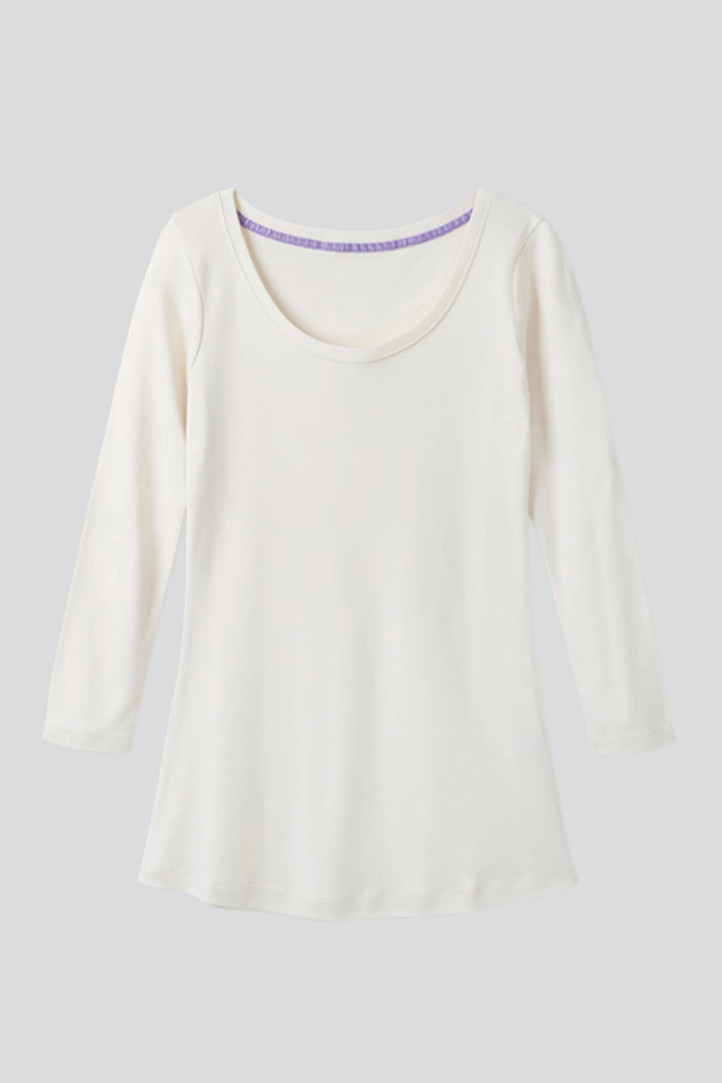 3/4 Sleeve Scoop Neck Cotton Modal T-Shirt