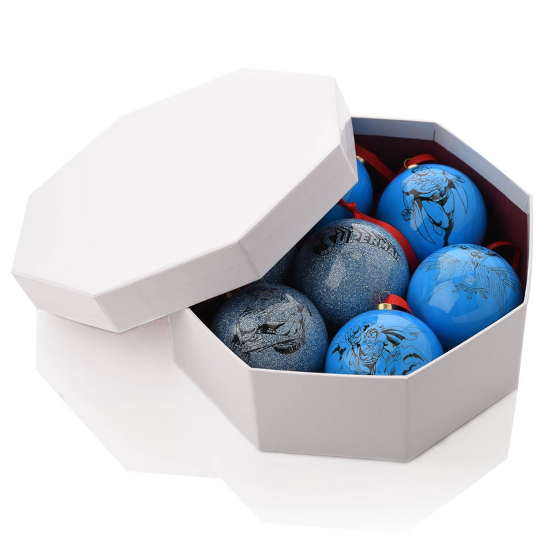 Set of 7 DC Comic Christmas Baubles - Superman