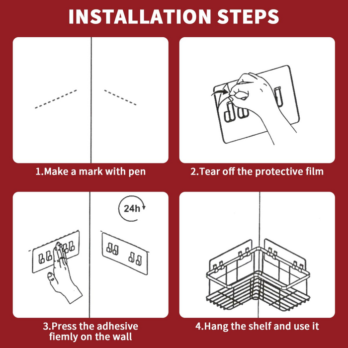 VINSANI 3pc BLACK SHOWER CADDY 1010501