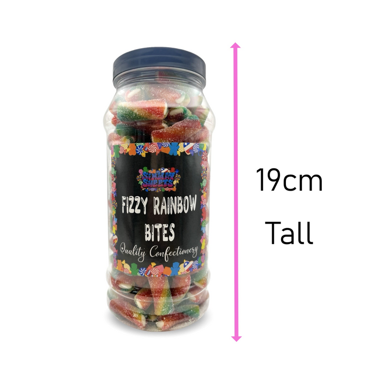 Fizzy Rainbow Bites Retro Fizzy Gummy Sweets Gift Jar - 625g