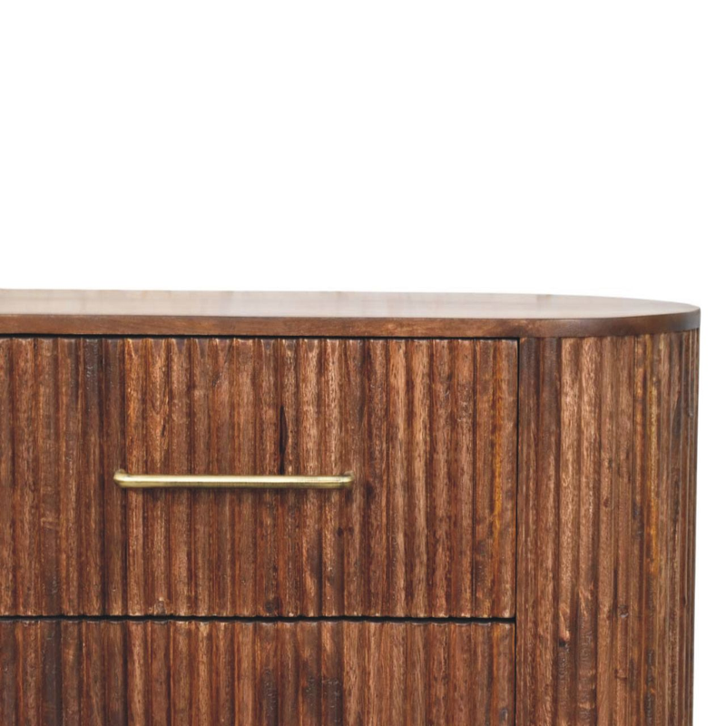 Artisan Furniture Solid Wood Ridgefront Chest - Roasted Almond, 6 Drawers, Brown