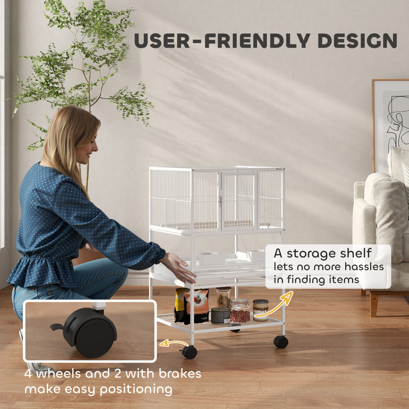 Bird Cage Starter Kit with Detachable Rolling Stand