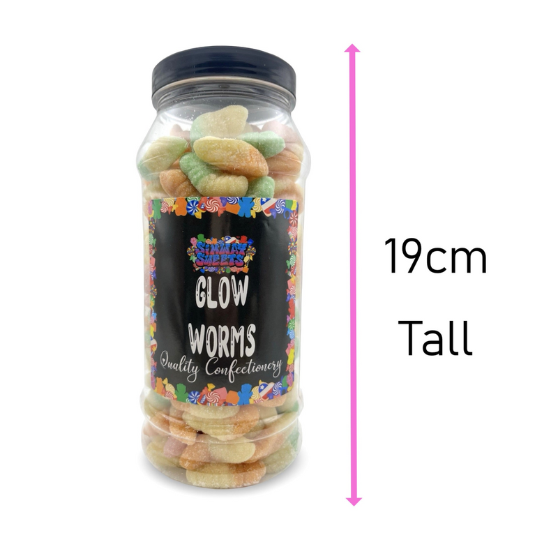 Fizzy Glow Worms Retro Sweets Gift Jar - 660g