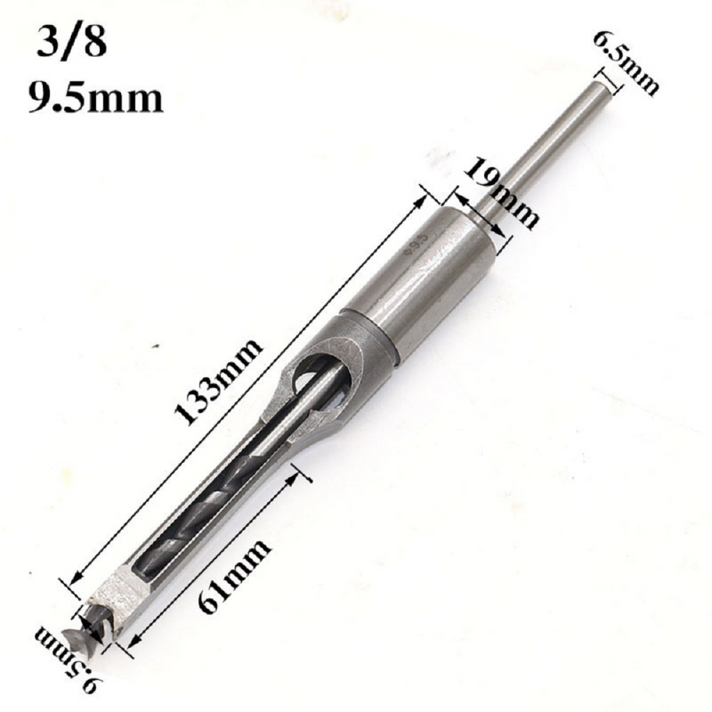 4Pcs Woodworking Square Hole Drill Bits 6.4/8/9.5/12.7