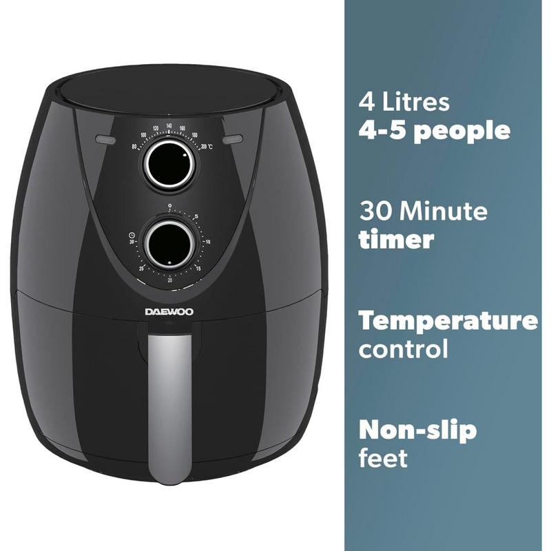 Daewoo Manual 4L Air Fryer Bake Roast Grill
