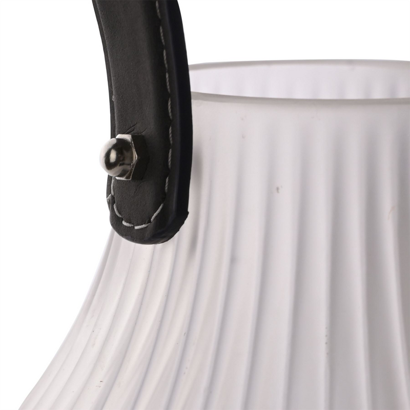 Hestia Battery Operated Portable Lantern Frosted White 15cm x 20cm