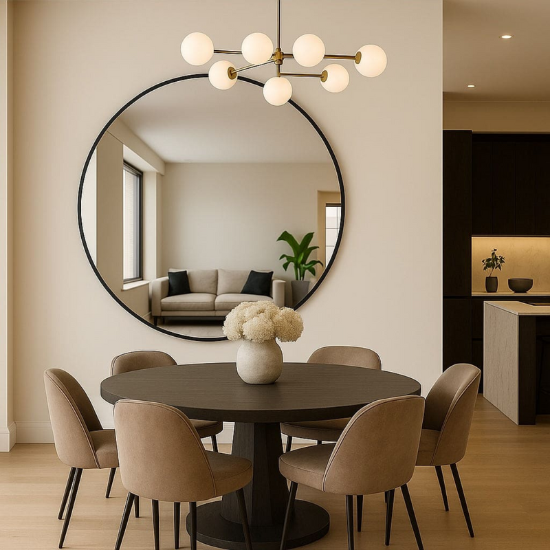 Rei - Extra Large Round Black Metal Circle Mirror - 150cm x 150cm