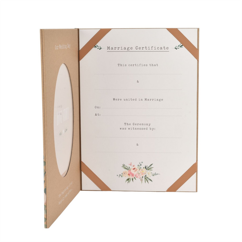 Love Story A4 Certificate Holder "Wedding Certificate"