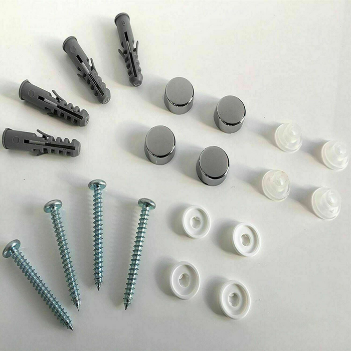 DRILLED MORRORS SPARES-screws raw plugs and chrome caps