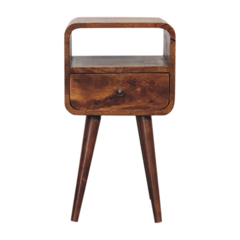 Artisan Furniture Solid Wood Mini Chestnut Curve Open Bedside
