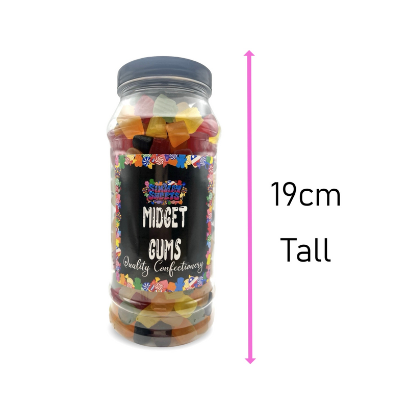 Midget Gums Jelly Gummy Retro Sweets Gift Jar - 790g