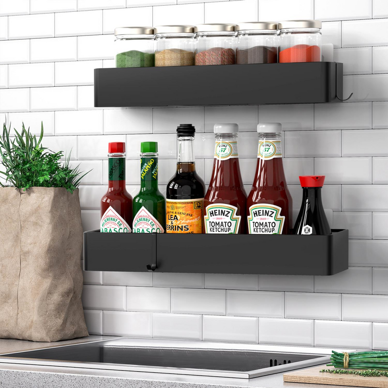 VINSANI 2pc BLACK SHOWER CADDY 1010503