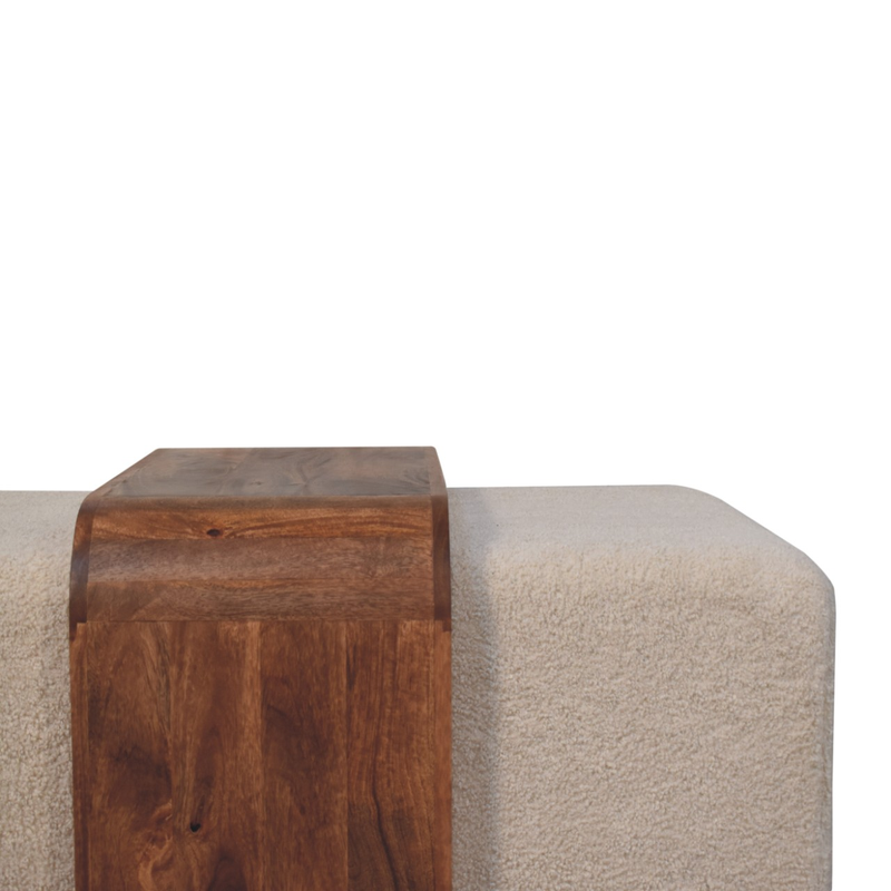 Artisan Furniture Solid Wood Arden Bench Duo, Upholstered, Brown & Cream