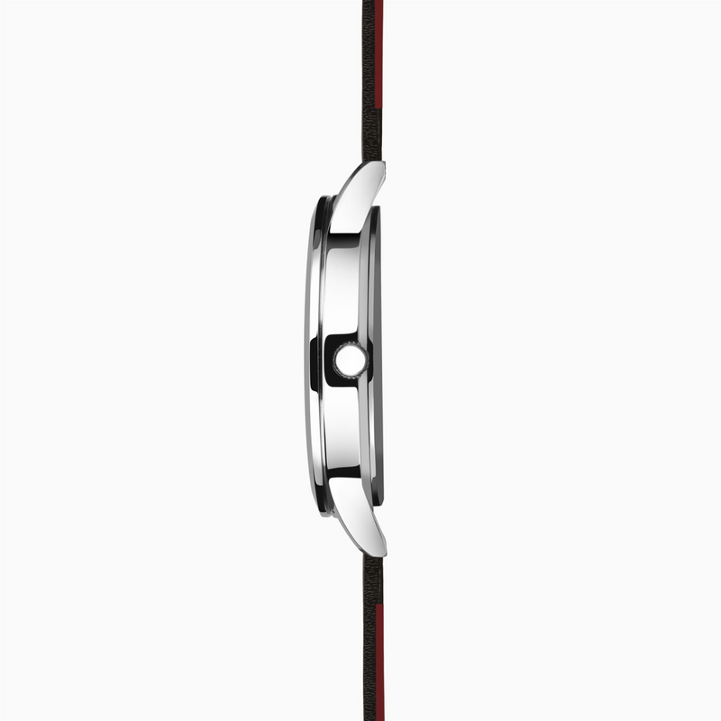 Sekonda Mens Nordic Fashion Dated White Dial Black Leather Watch