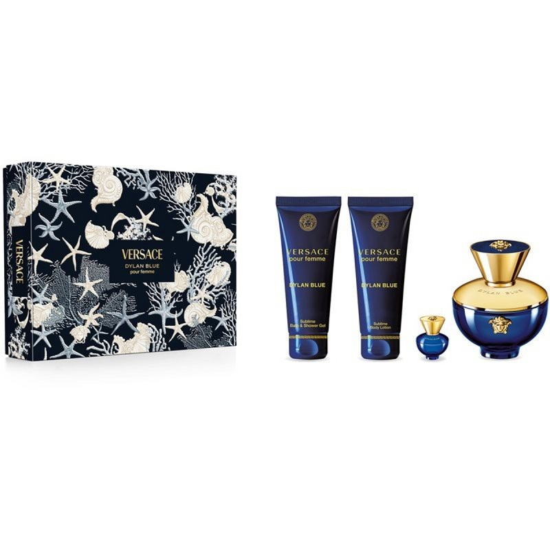 Versace Dylan Blue Femme Gift Set (Eau De Parfum 100ml  Body Lotion 100ml  Shower Gel 100ml  Eau De Parfum 5ml)