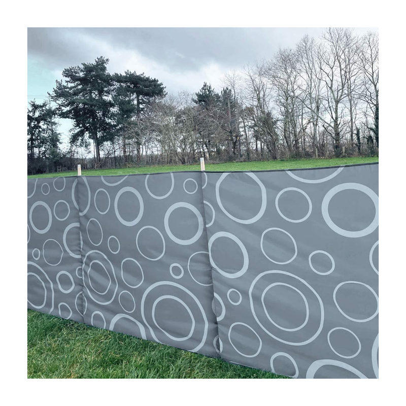 Solid Colour Folding Wooden Windbreak 5 Pole