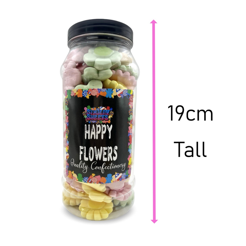 Happy Flowers Gummy Foam Retro Sweets Gift Jar - 505g