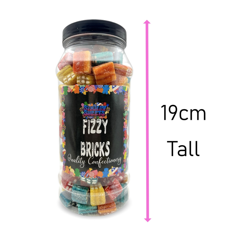 Fizzy Bricks Retro Sour Gummy Sweets Gift Jar - 625g