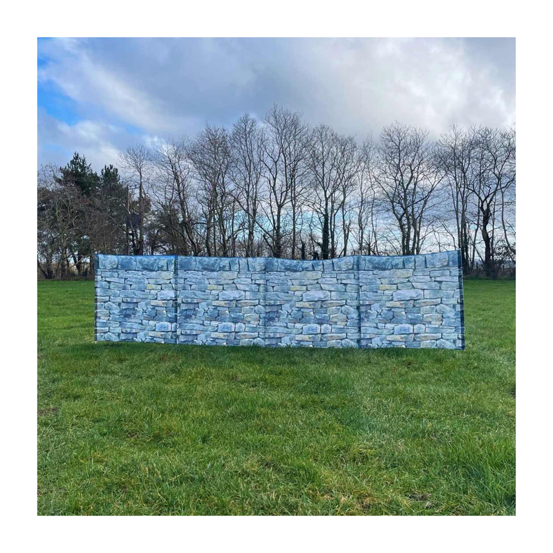 Stone Wall Folding Wooden Windbreaks 5 Pole