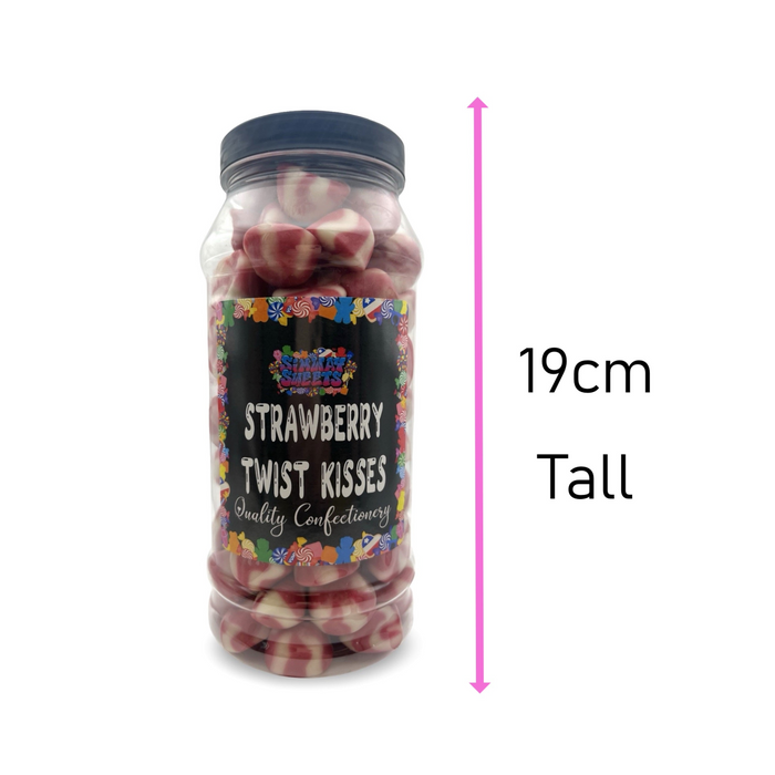 Strawberry Twist Kisses Jelly Gummy Retro Sweets Gift Jar - 735g