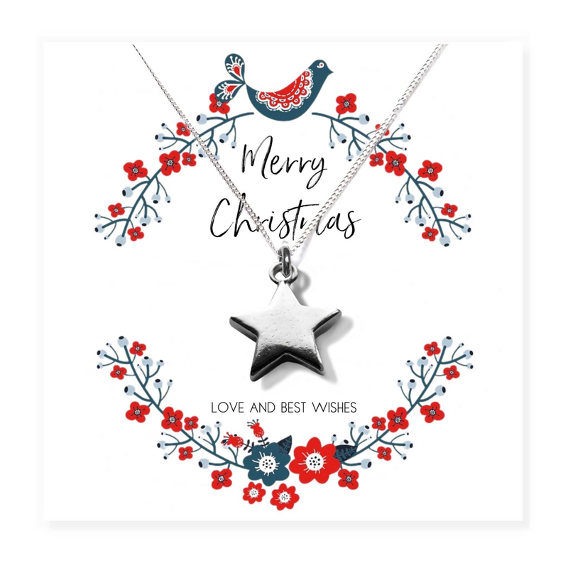 Christmas Star Mini Gift Hamper with Silver Star Necklace