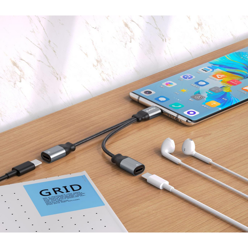 WYEFLOW USB-C to Dual Female USB-C Ports Splitter