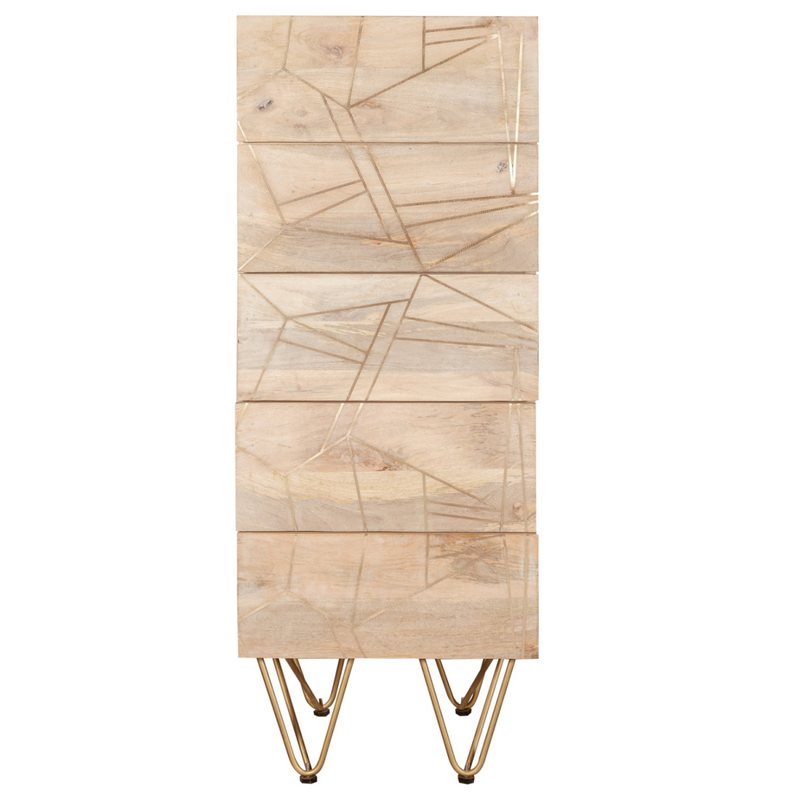 Light Gold Tall Chest Of Drawers