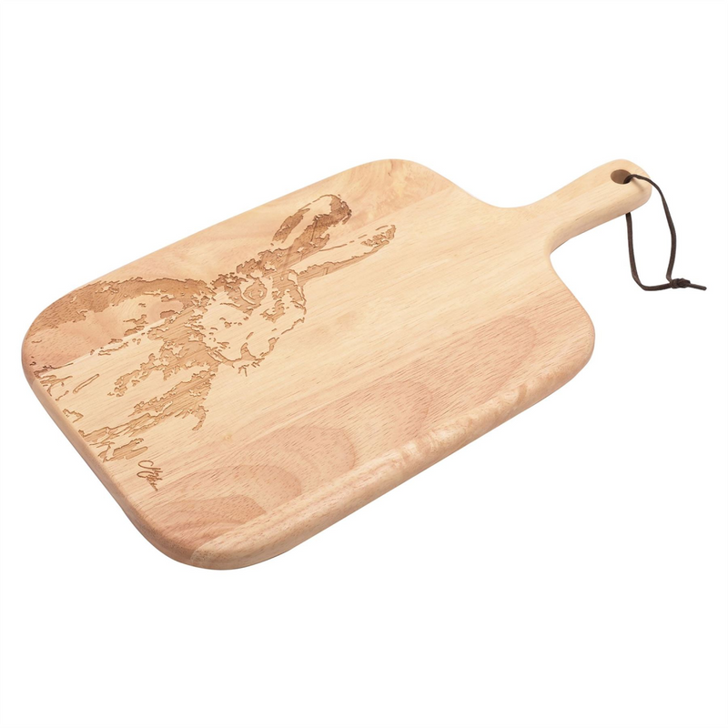 Meg Hawkins Rubber Wood Engraved Board - Hare 35x20cm