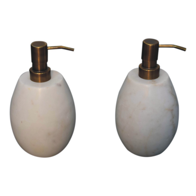 Artisan Furniture Bathroom Accessories - White Marble Soap Dispenser of 2