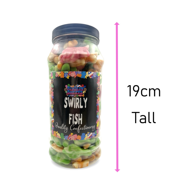Swirly Fish Jelly Gummy Retro Sweets Gift Jar - 780g