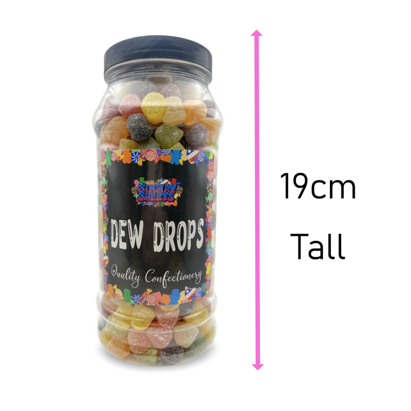 Dew Drops Fruit Flavour Gummy Retro Sweets Gift Jar - 770g