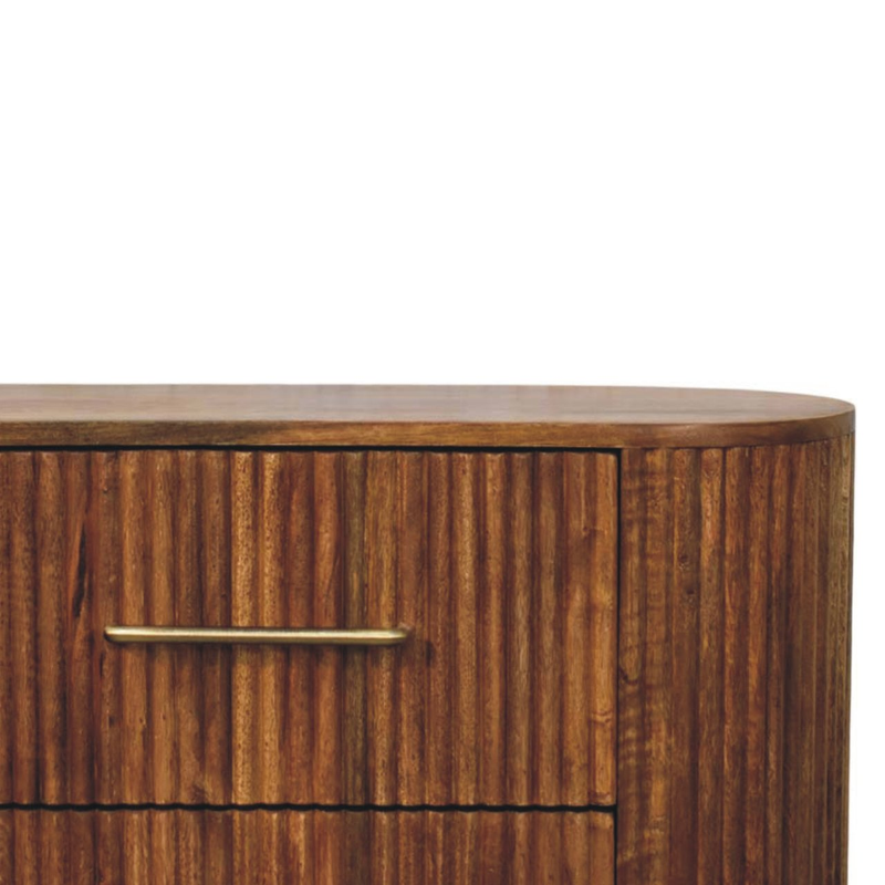 Artisan Furniture Solid Wood Ridgefront Chest - Amber Oak, 6 Drawers, Brown
