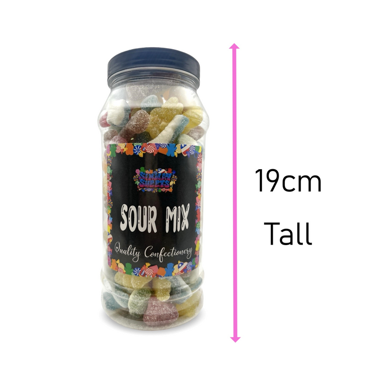 Sour Mix Retro Fizzy Gummy Sweets Gift Jar - 615g