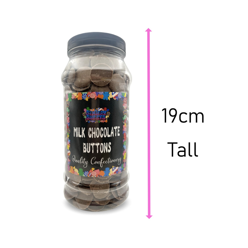 Milk Chocolate Buttons Drops Retro Sweets Gift Jar - 620g