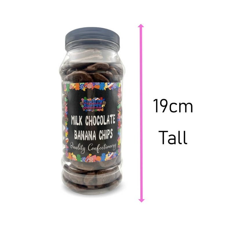 Milk Chocolate Banana Chips Retro Sweets Gift Jar - 580g