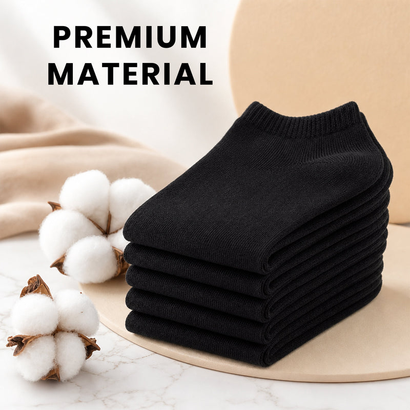 6 Pairs Mens Lightweight Breathable Cotton Blend Ankle Trainer Socks with Arch Support for Running Gym Everyday Wear in Black White Navy Grey Sizes UK 6-11 EUR 39-45 by Sock Stack