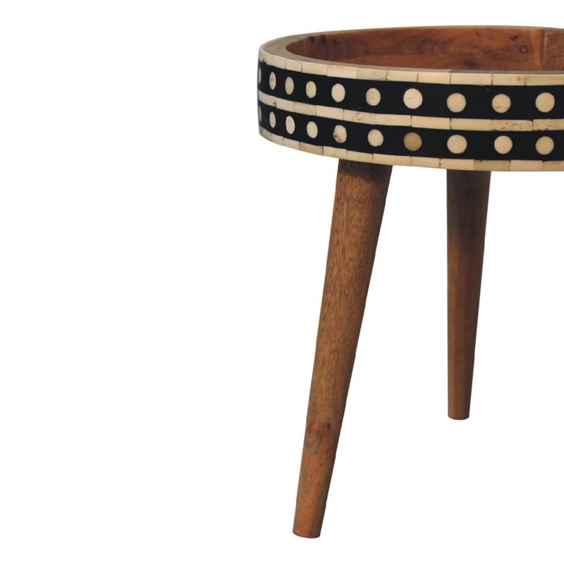 Artisan Furniture Solid Mango Wood Mini Pattern Nordic End Table