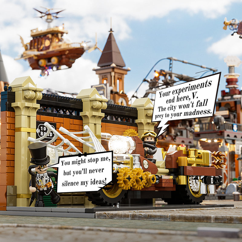 LUMIBRICKS - FUNWHOLE Steampunk Motorcycle Pursuit F9067