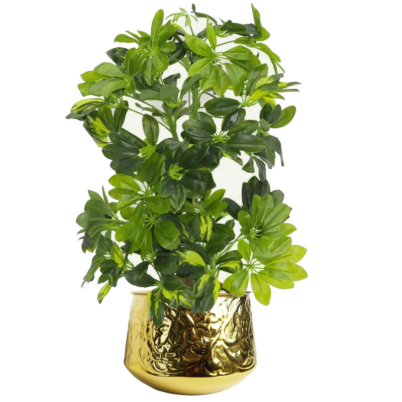 18cm Gold Swirl Metal Planter by Leaf