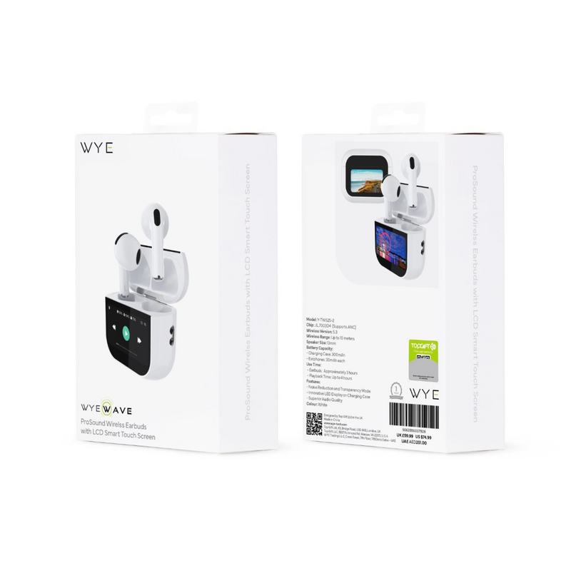 Wyewave ProSound Wireless Earbuds with LCD Touch Scree