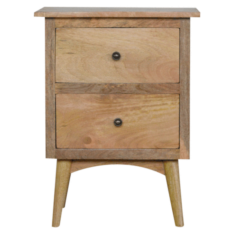 Artisan Furniture Solid Wood Nordic Style Bedside with 2 Drawers