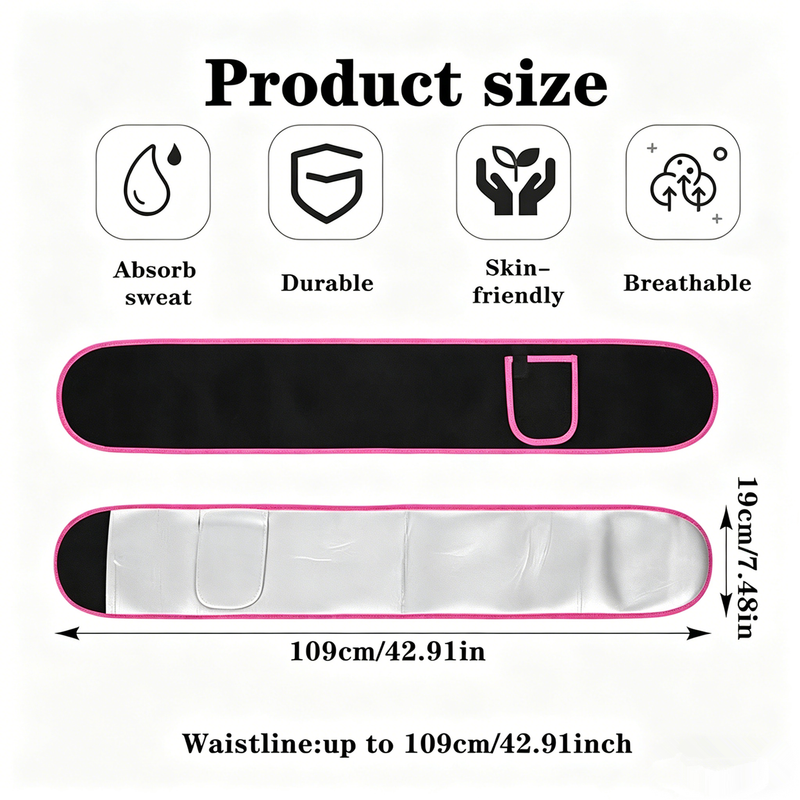 Waist Trimmer Belt Body Shaper Weight Loss Girdle Waist Trainer w/ Phone Pocket Pink-Black-Silver
